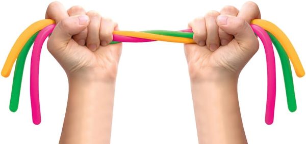 Schylling NeeDoh Noodlies - Sensory Squeeze Toy - Contains 5 Stretchy Noodles - 14 Long - Multicolored (Pack of 1)